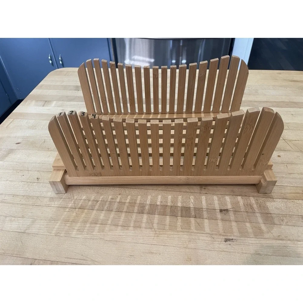 Bamboo Wooden Bread Slicer / Slotted Knife Sections - Designed